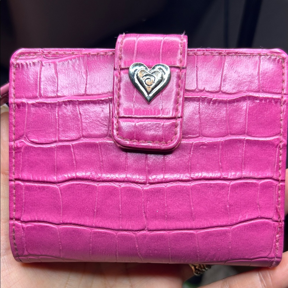 Vintage Pink Valentines Croc-Embossed Women's Wallet